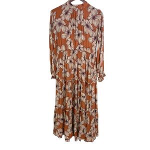 Bayflow Terracotta Floral Tiered Dress Size 2